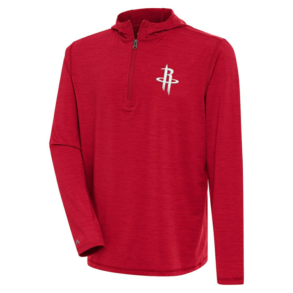 NBA - Houston Rockets Antigua Tidy Quarter-Zip Lightweight Pullover Top - Heather Red
