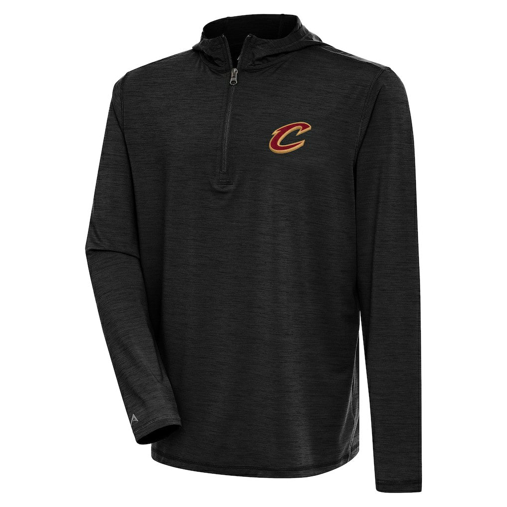 NBA - Cleveland Cavaliers Antigua Tidy Quarter-Zip Lightweight Pullover Top - Heather Black