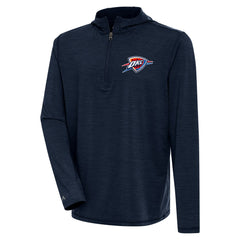 NBA - Oklahoma City Thunder Antigua Tidy Quarter-Zip Lightweight Pullover Top - Heather Navy