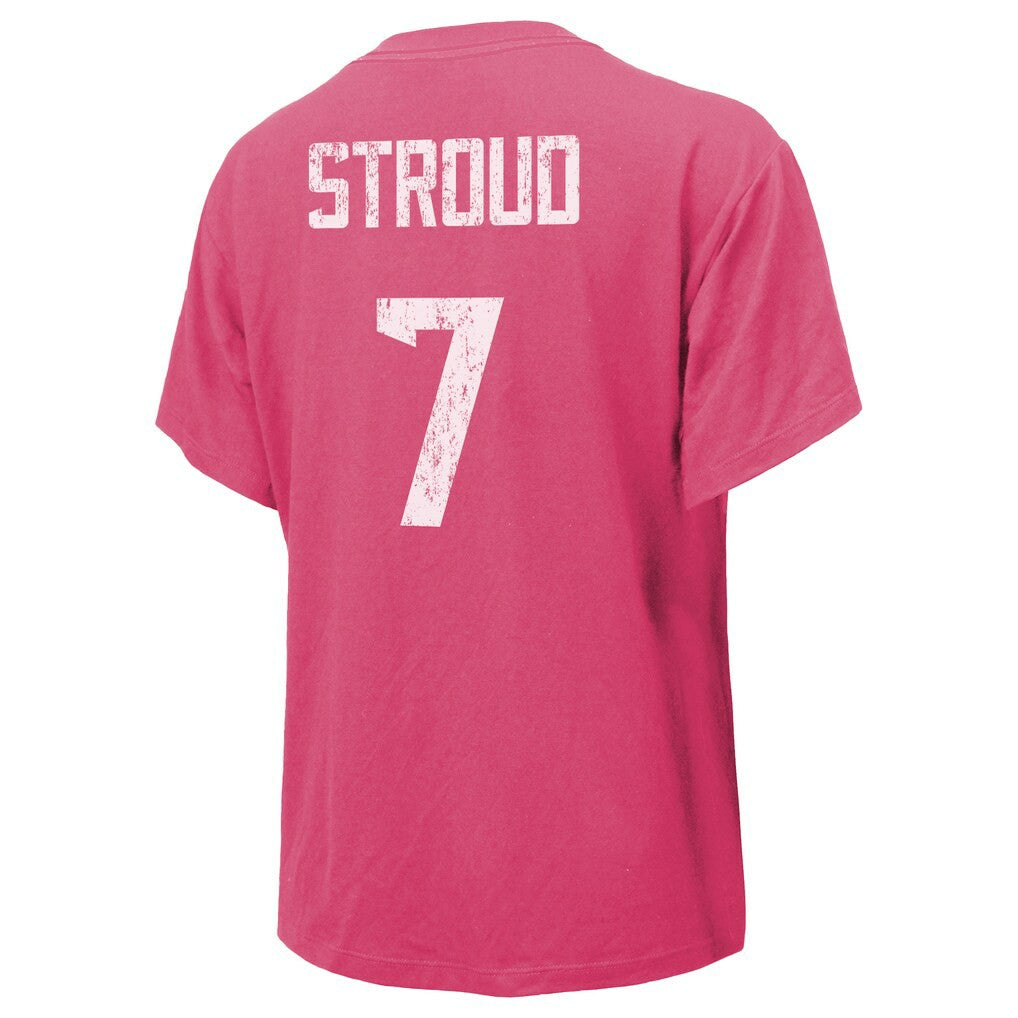 C.J. Stroud Houston Texans Majestic Threads Women's Name & Number T-Shirt Pink - NFL
