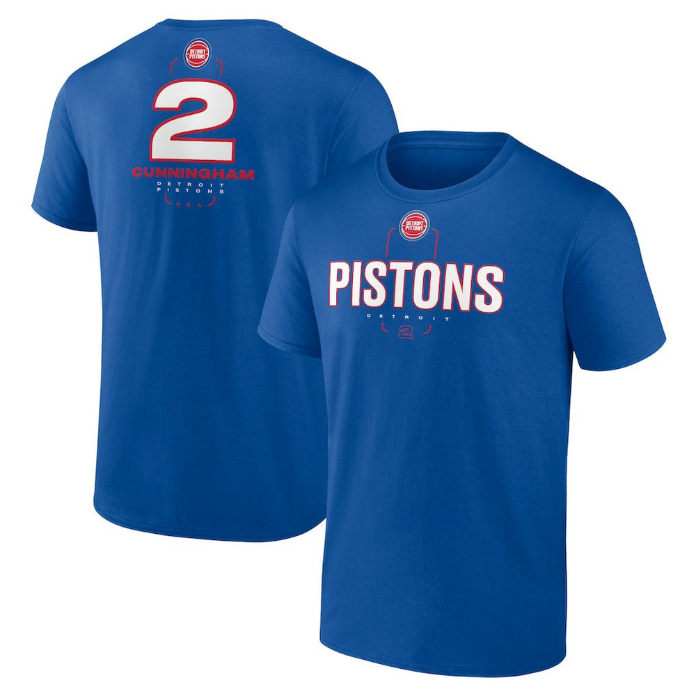 NBA - Cade Cunningham Detroit Pistons Behind The Back Name & Number T-Shirt - Blue