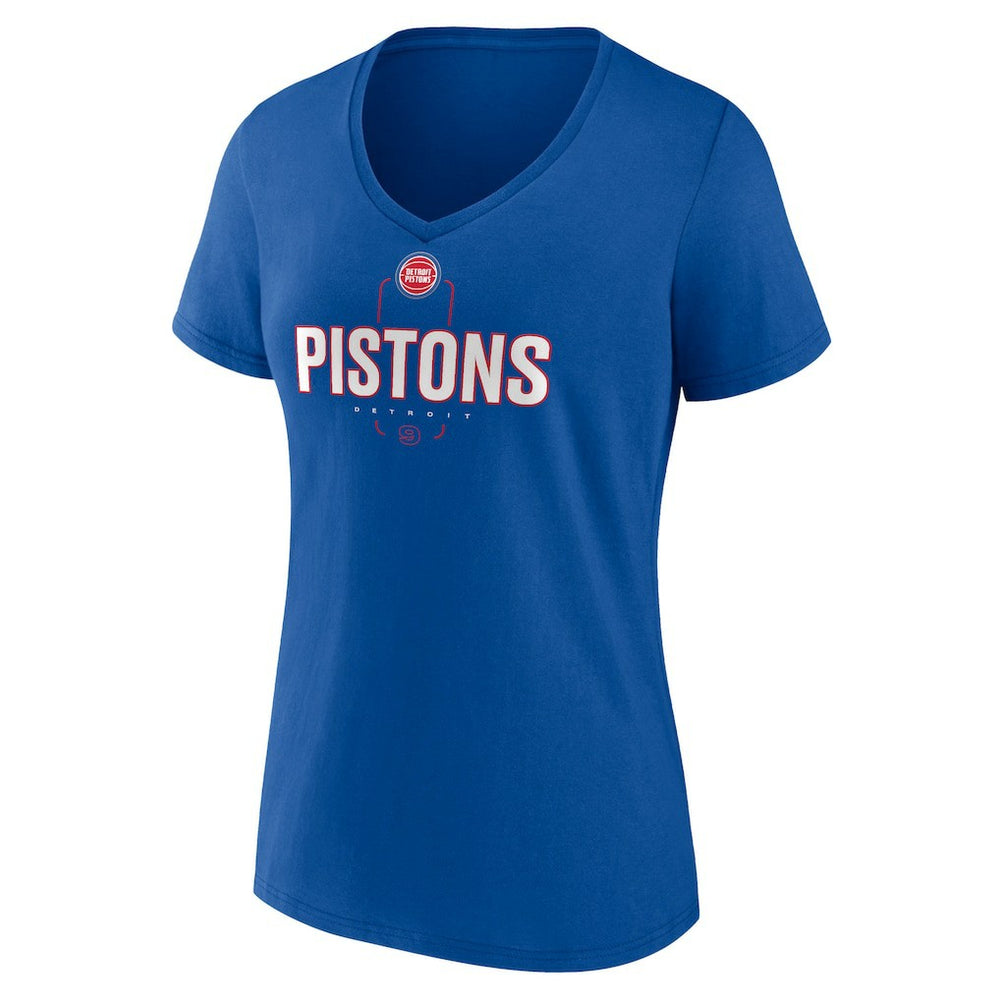 NBA - Ausar Thompson Detroit Pistons Women's Behind The Back Name & Number V-Neck T-Shirt - Blue