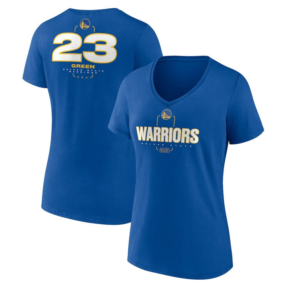 NBA - Draymond Green Golden State Warriors Women's Behind The Back Name & Number V-Neck T-Shirt - Royal
