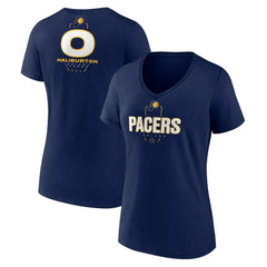 NBA - Tyrese Haliburton Indiana Pacers Women's Behind The Back Name & Number V-Neck T-Shirt - Navy