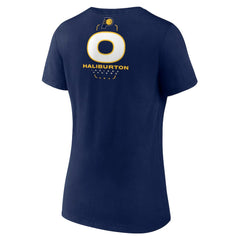 NBA - Tyrese Haliburton Indiana Pacers Women's Behind The Back Name & Number V-Neck T-Shirt - Navy