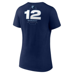NBA - Ja Morant Memphis Grizzlies Women's Behind The Back Name & Number V-Neck T-Shirt - Navy