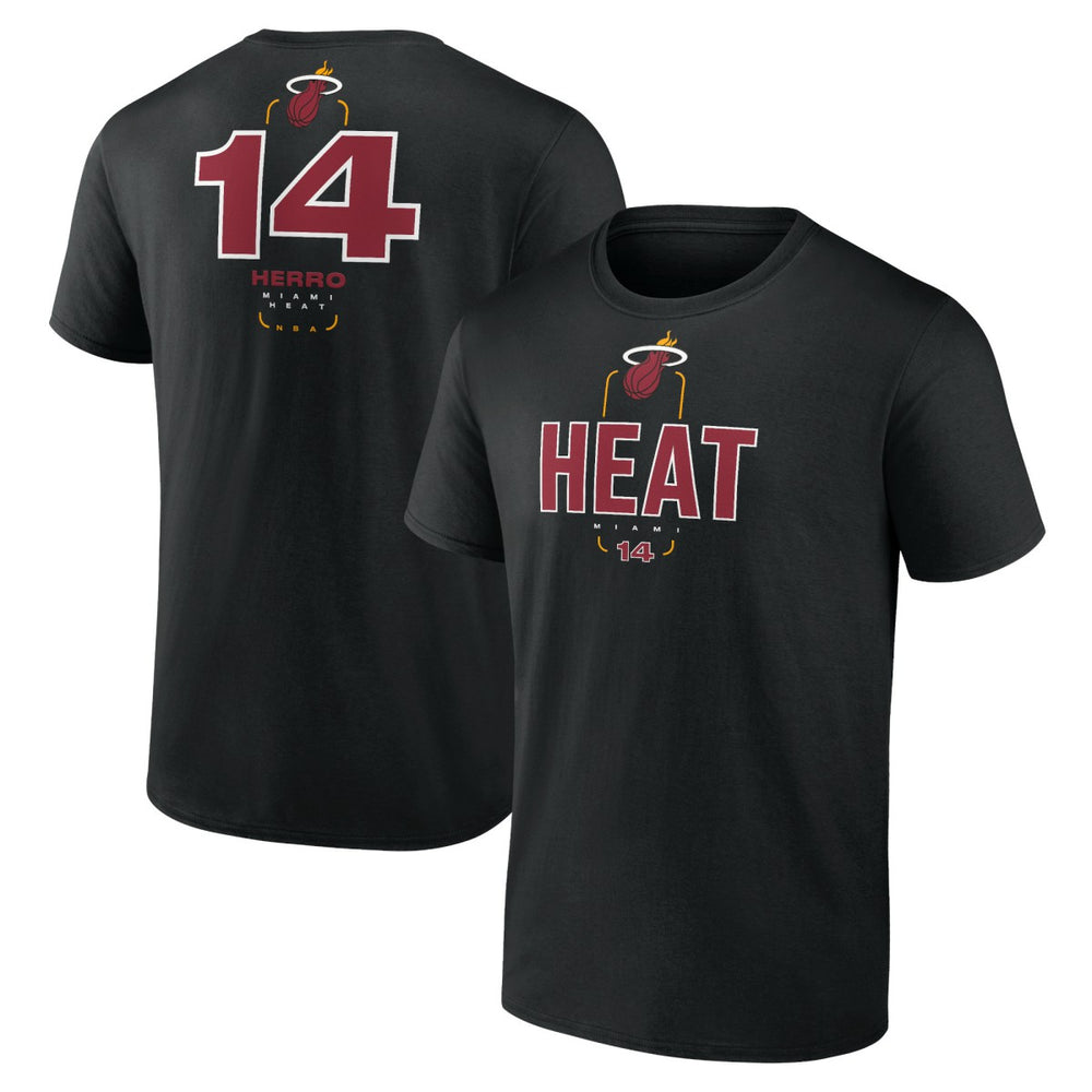 NBA - Tyler Herro Miami Heat Behind The Back Name & Number T-Shirt - Black