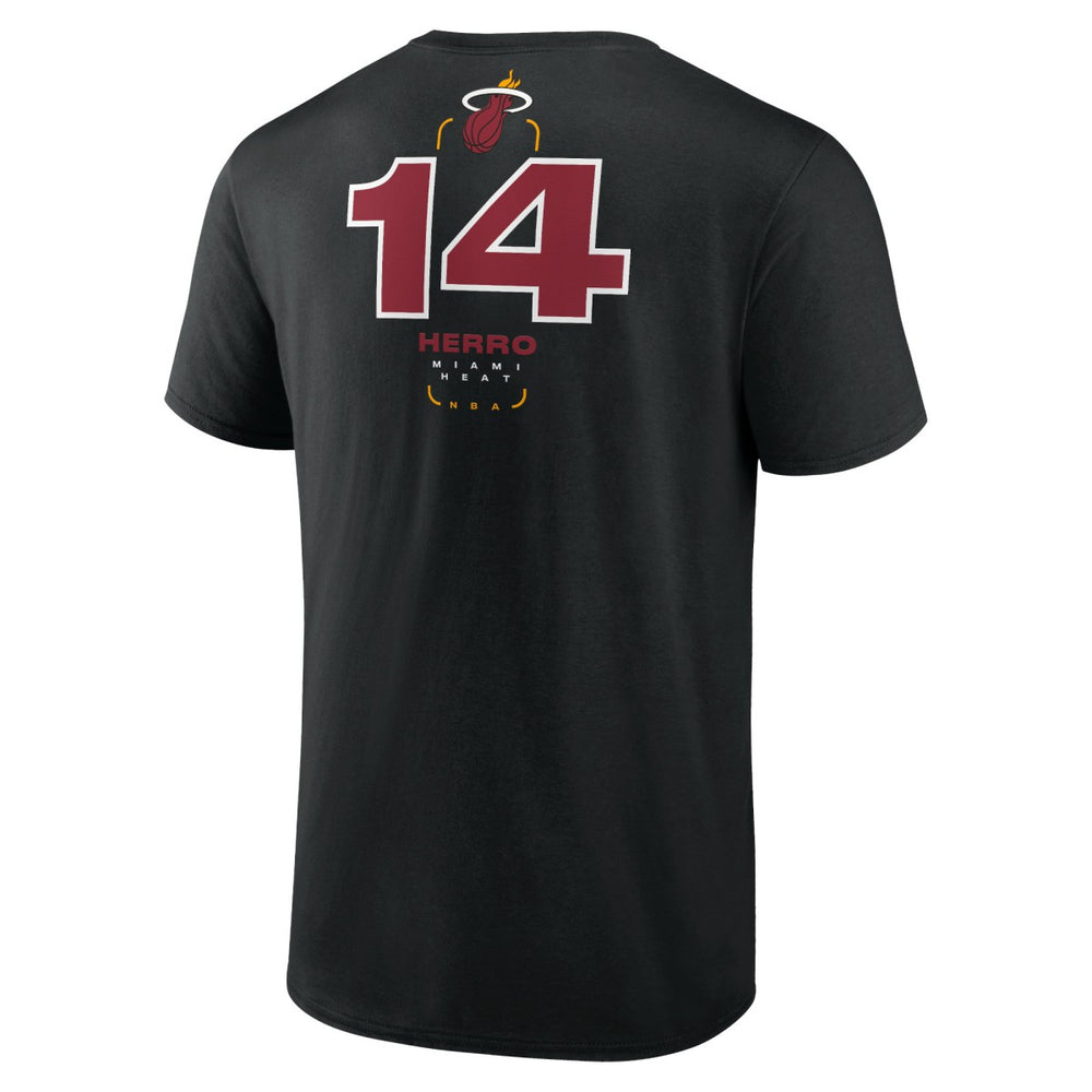 NBA - Tyler Herro Miami Heat Behind The Back Name & Number T-Shirt - Black