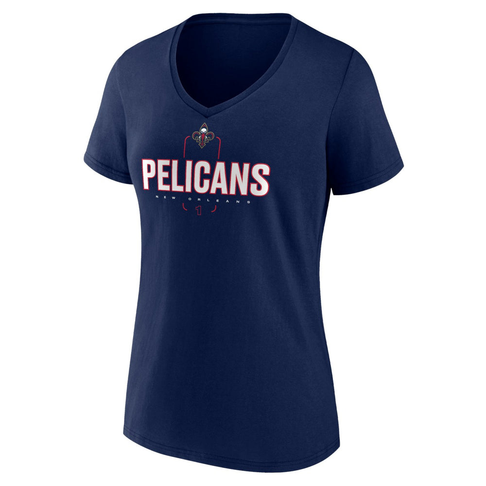 NBA - Zion Williamson New Orleans Pelicans Women's Behind The Back Name & Number V-Neck T-Shirt - Navy