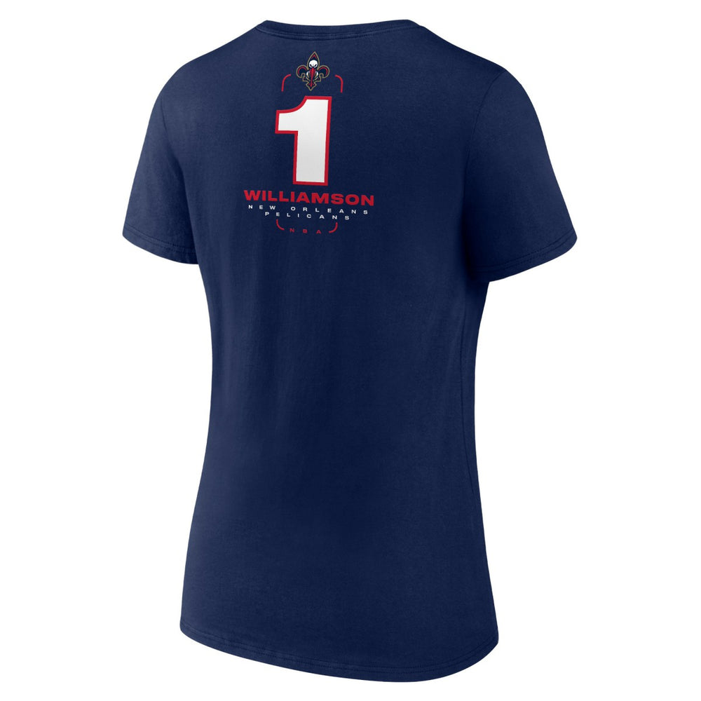 NBA - Zion Williamson New Orleans Pelicans Women's Behind The Back Name & Number V-Neck T-Shirt - Navy