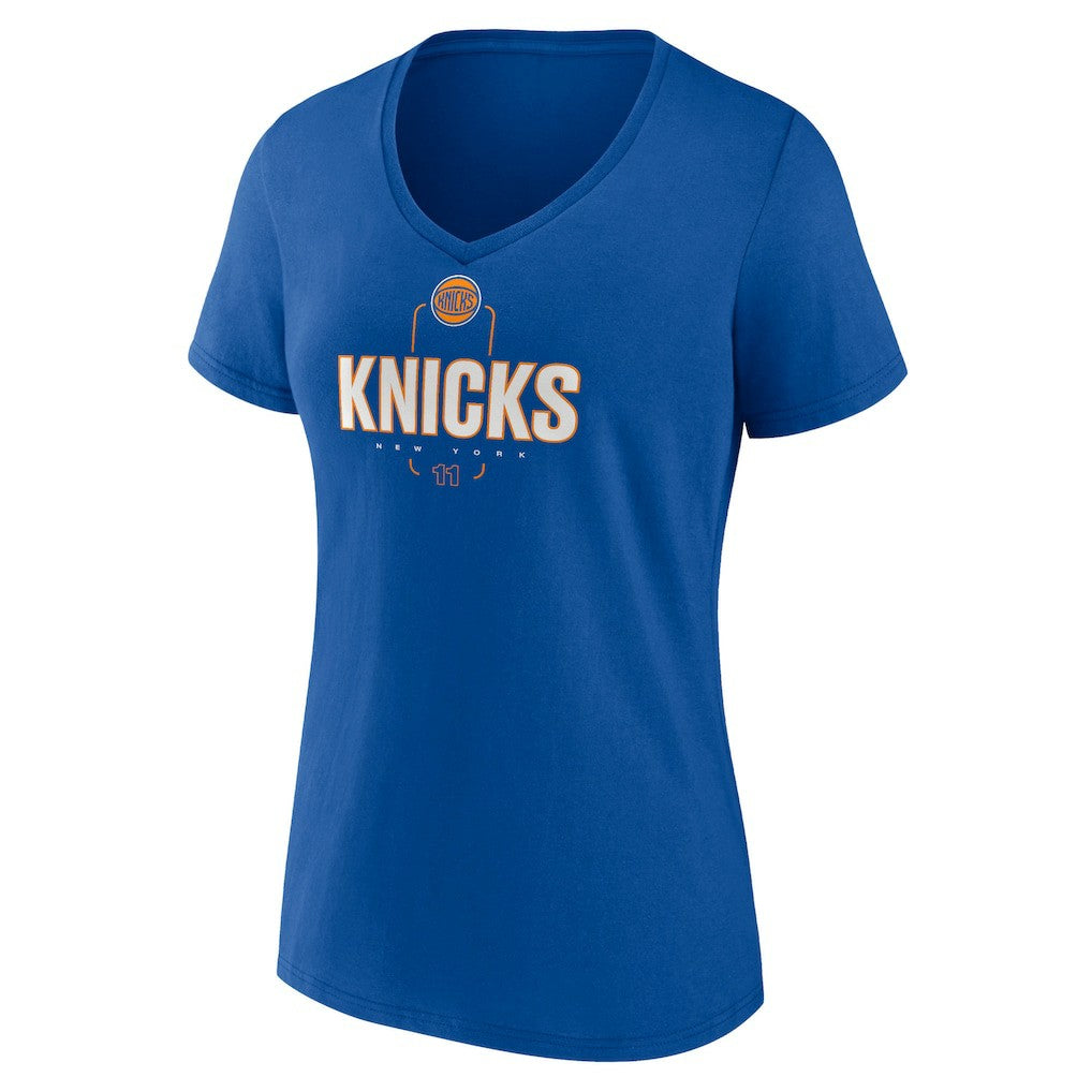 NBA - Jalen Brunson New York Knicks Women's Behind The Back Name & Number V-Neck T-Shirt - Royal