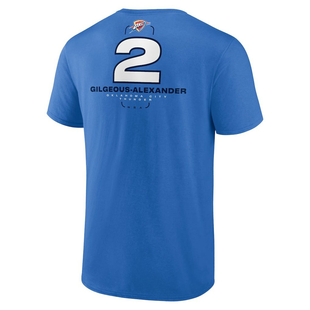 NBA - Shai Gilgeous-Alexander Oklahoma City Thunder Behind The Back Name & Number T-Shirt - Blue