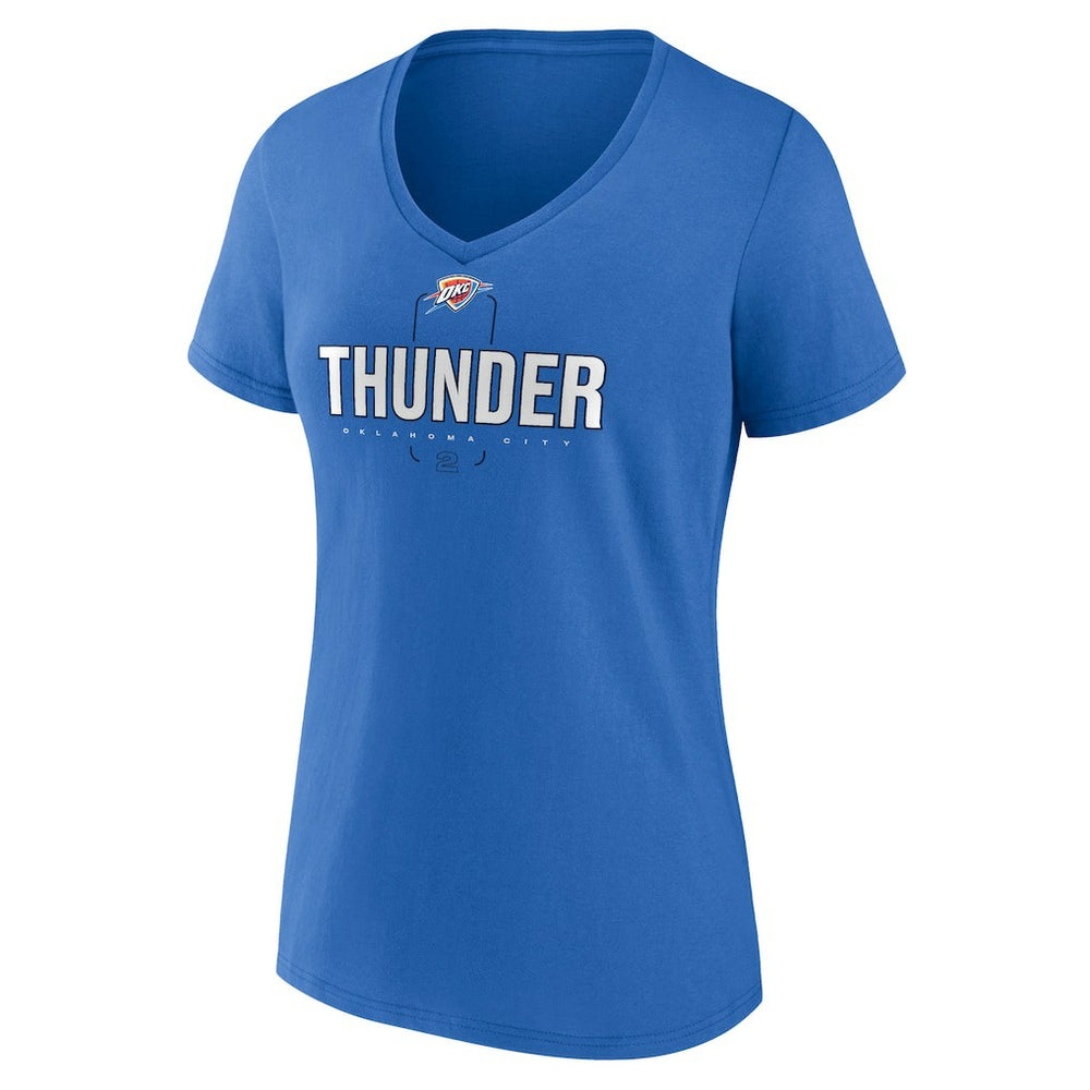 NBA - Shai Gilgeous-Alexander Oklahoma City Thunder Women's Behind The Back Name & Number V-Neck T-Shirt - Blue