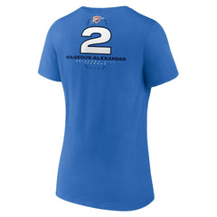 NBA - Shai Gilgeous-Alexander Oklahoma City Thunder Women's Behind The Back Name & Number V-Neck T-Shirt - Blue