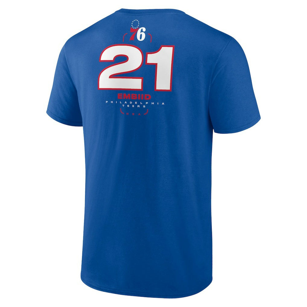 NBA - Joel Embiid Philadelphia 76ers Behind The Back Name & Number T-Shirt - Royal