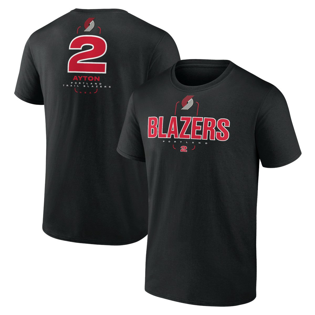 NBA - Deandre Ayton Portland Trail Blazers Behind The Back Name & Number T-Shirt - Black
