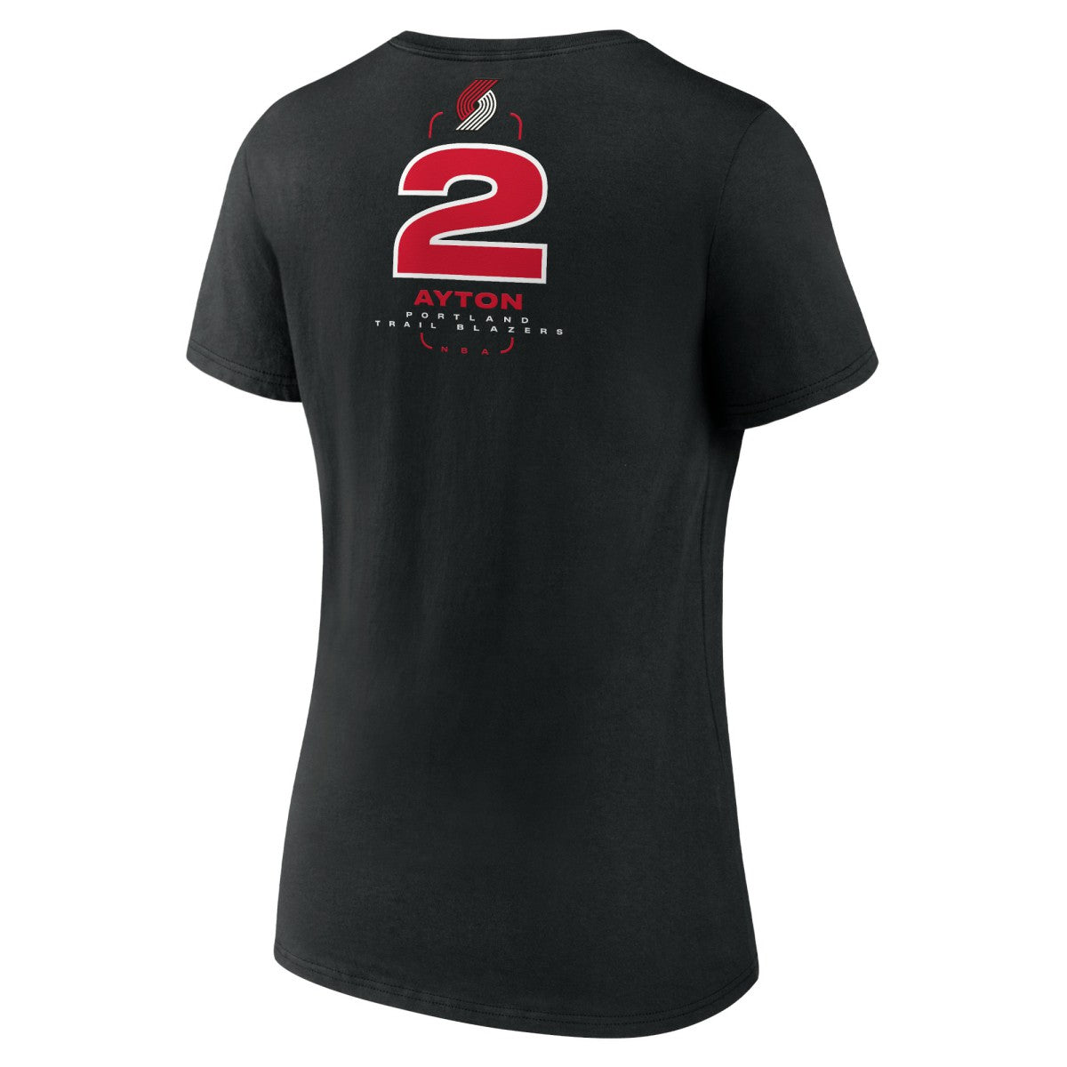 NBA - Deandre Ayton Portland Trail Blazers Women's Behind The Back Name & Number V-Neck T-Shirt - Black
