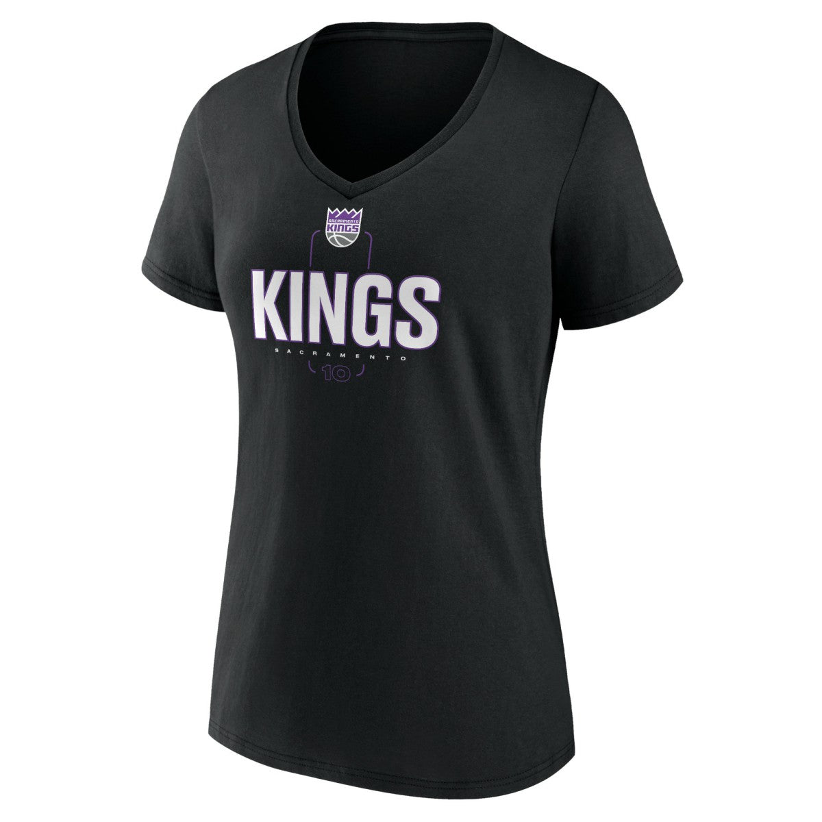 NBA - Domantas Sabonis Sacramento Kings Women's Behind The Back Name & Number V-Neck T-Shirt - Black