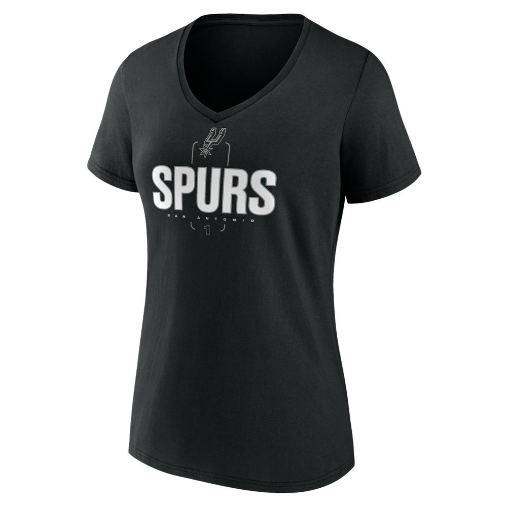 NBA - Victor Wembanyama San Antonio Spurs Women's Behind The Back Name & Number V-Neck T-Shirt - Black