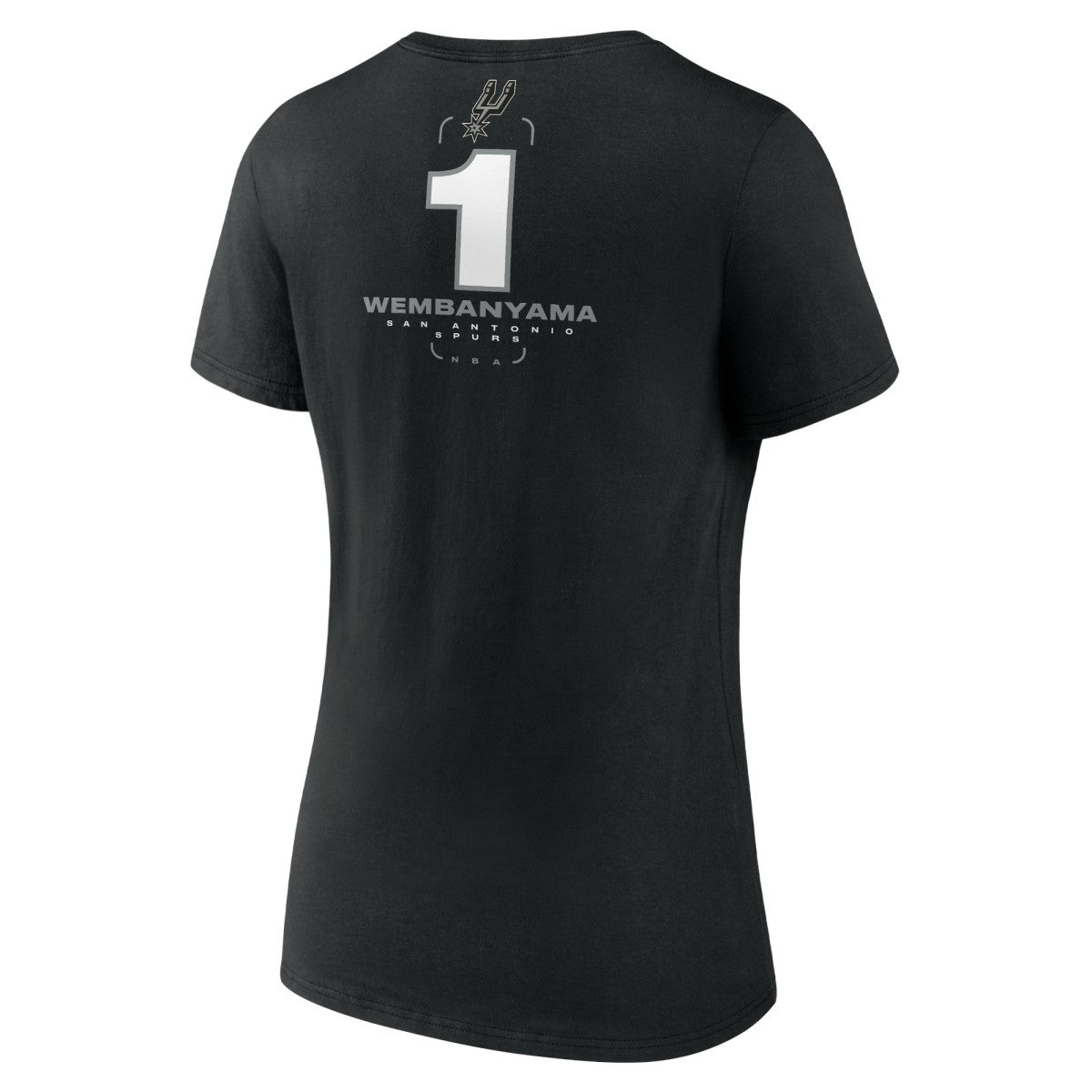 NBA - Victor Wembanyama San Antonio Spurs Women's Behind The Back Name & Number V-Neck T-Shirt - Black