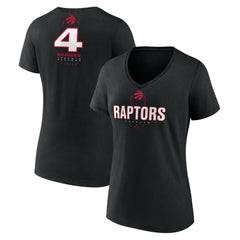 NBA - Scottie Barnes Toronto Raptors Women's Behind The Back Name & Number V-Neck T-Shirt - Black