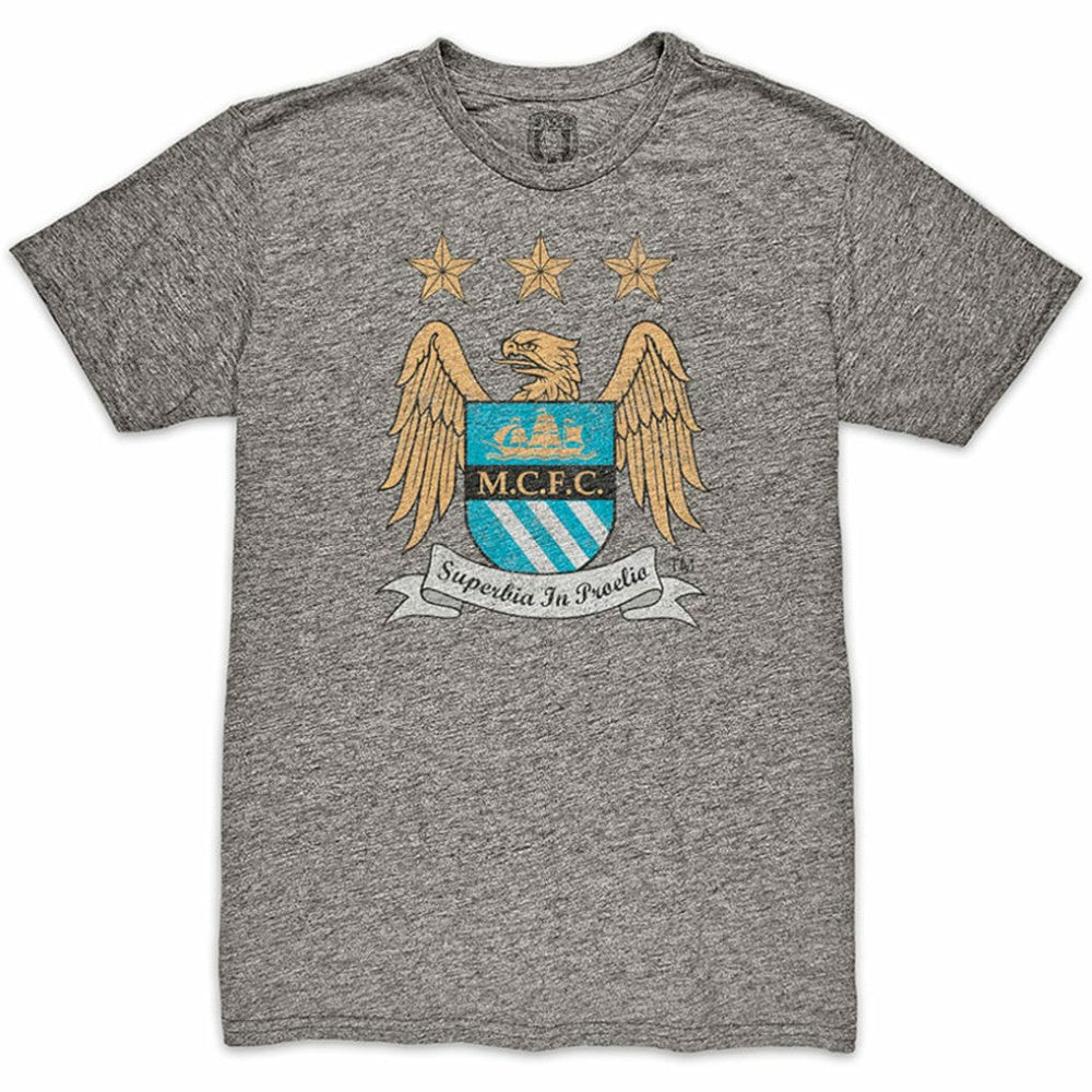 Manchester City 1863FC Retro Crest T-Shirts - Heather Gray