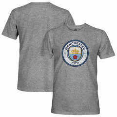 Manchester City 1863FC Tri-Blend Color Crest T-Shirts - Heather Gray