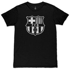Barcelona 1863FC Mono Crest Slub T-Shirts - Black