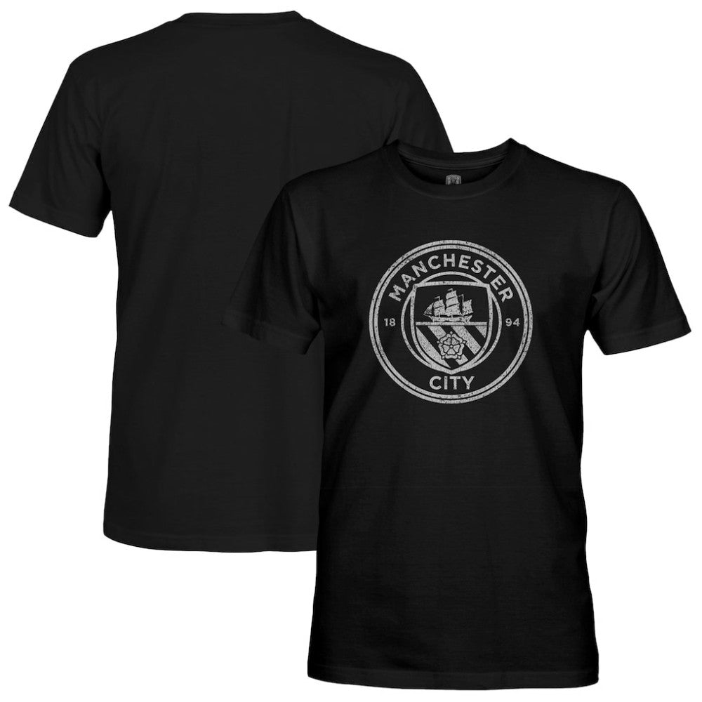 Manchester City 1863FC Mono Crest Slub T-Shirts - Black