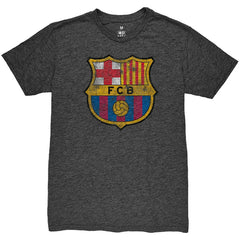 Barcelona 1863FC Color Crest Twisted Tri-Blend Slub T-Shirts - Heather Black