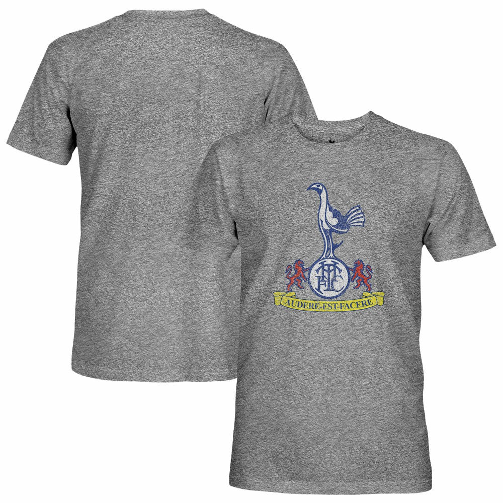 Tottenham Hotspur 1863FC Retro Crest Twisted Tri-Blend Slub T-Shirts - Heather Gray