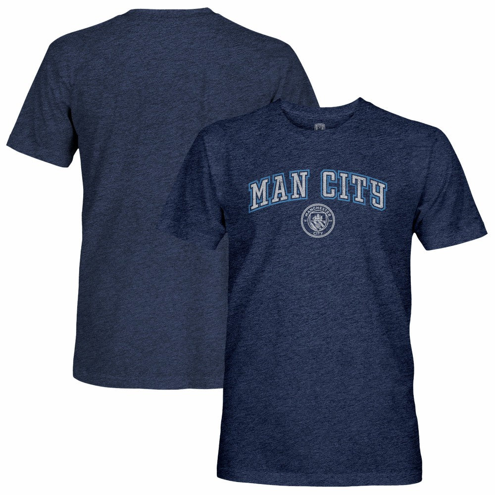 Manchester City 1863FC Wordmark Twisted Tri-Blend Slub T-Shirts - Heather Navy