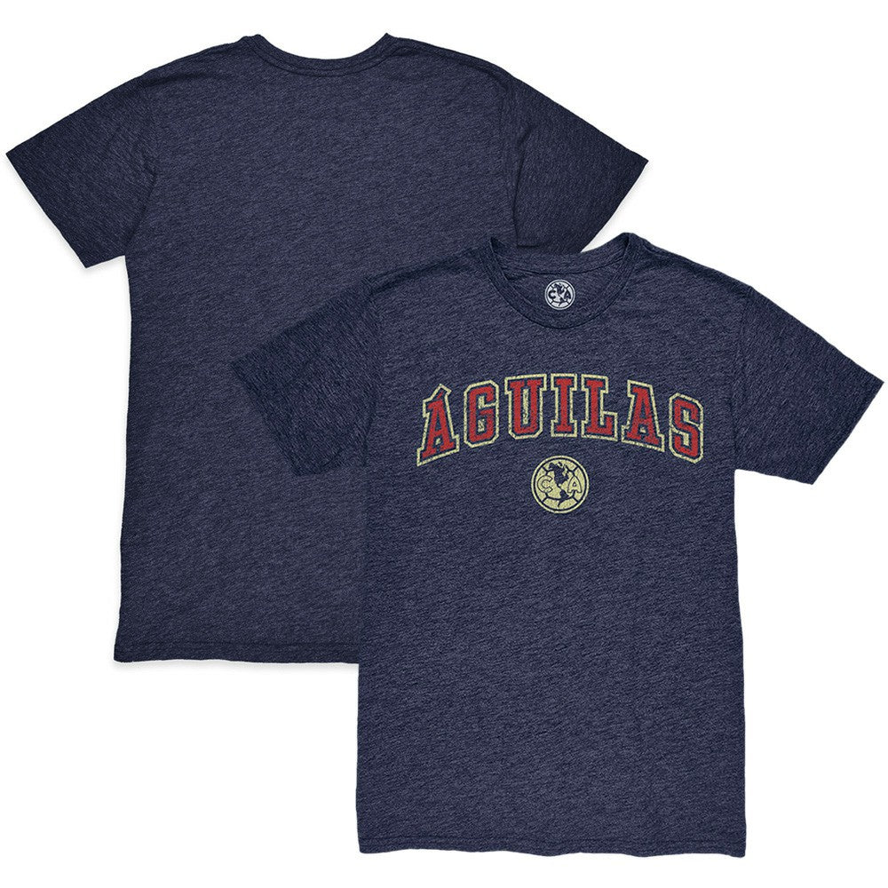 Club America 1863FC Wordmark Twisted Tri-Blend Slub T-Shirts - Heather Navy