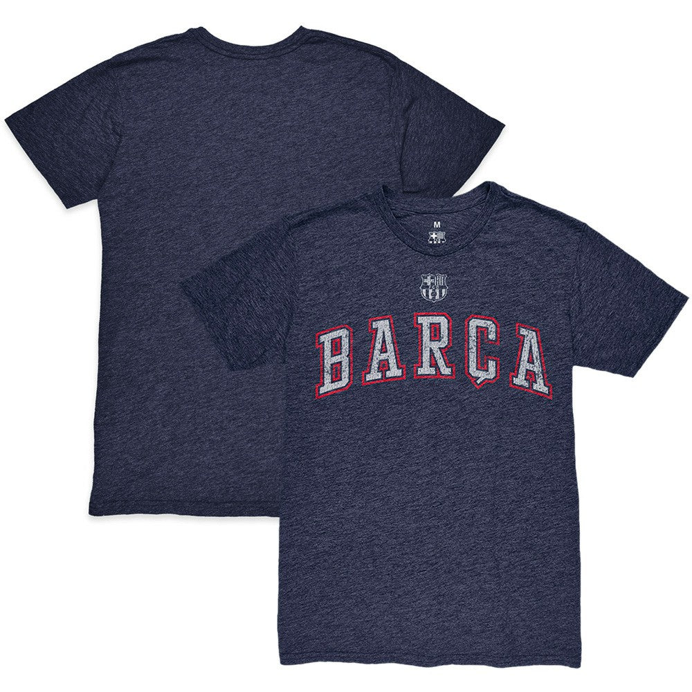 Barcelona 1863FC Wordmark Twisted Tri-Blend Slub T-Shirts - Heather Navy