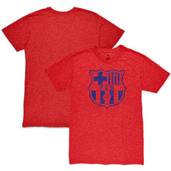 Barcelona 1863FC Mono Crest Twisted Tri-Blend Slub T-Shirts - Red