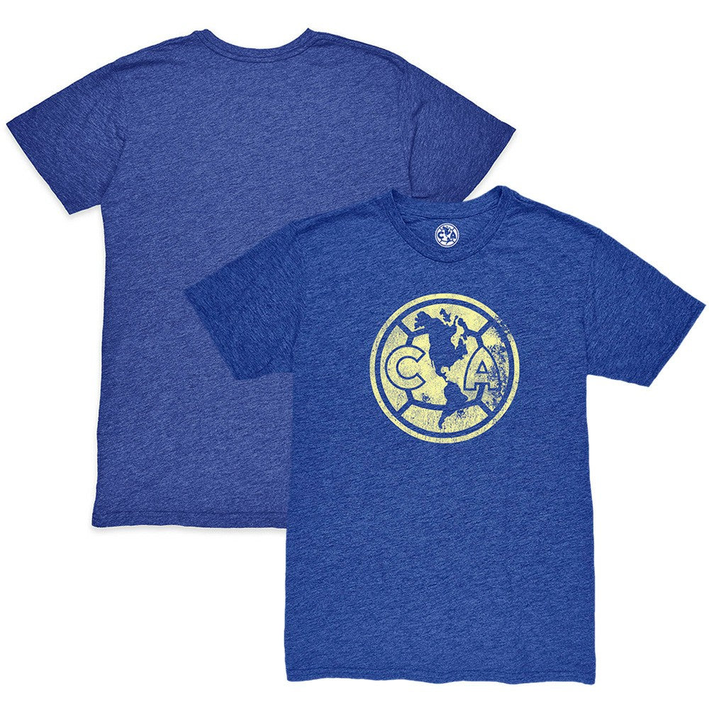 Club America 1863FC Mono Crest Twisted Tri-Blend Slub T-Shirts - Heather Royal
