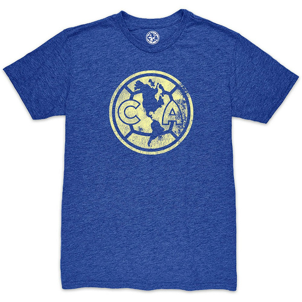 Club America 1863FC Mono Crest Twisted Tri-Blend Slub T-Shirts - Heather Royal