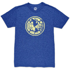 Club America 1863FC Mono Crest Twisted Tri-Blend Slub T-Shirts - Heather Royal