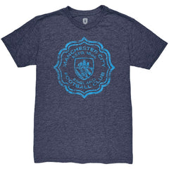 Manchester City 1863FC Retro Flourish Twisted Tri-Blend Slub T-Shirts - Heather Navy