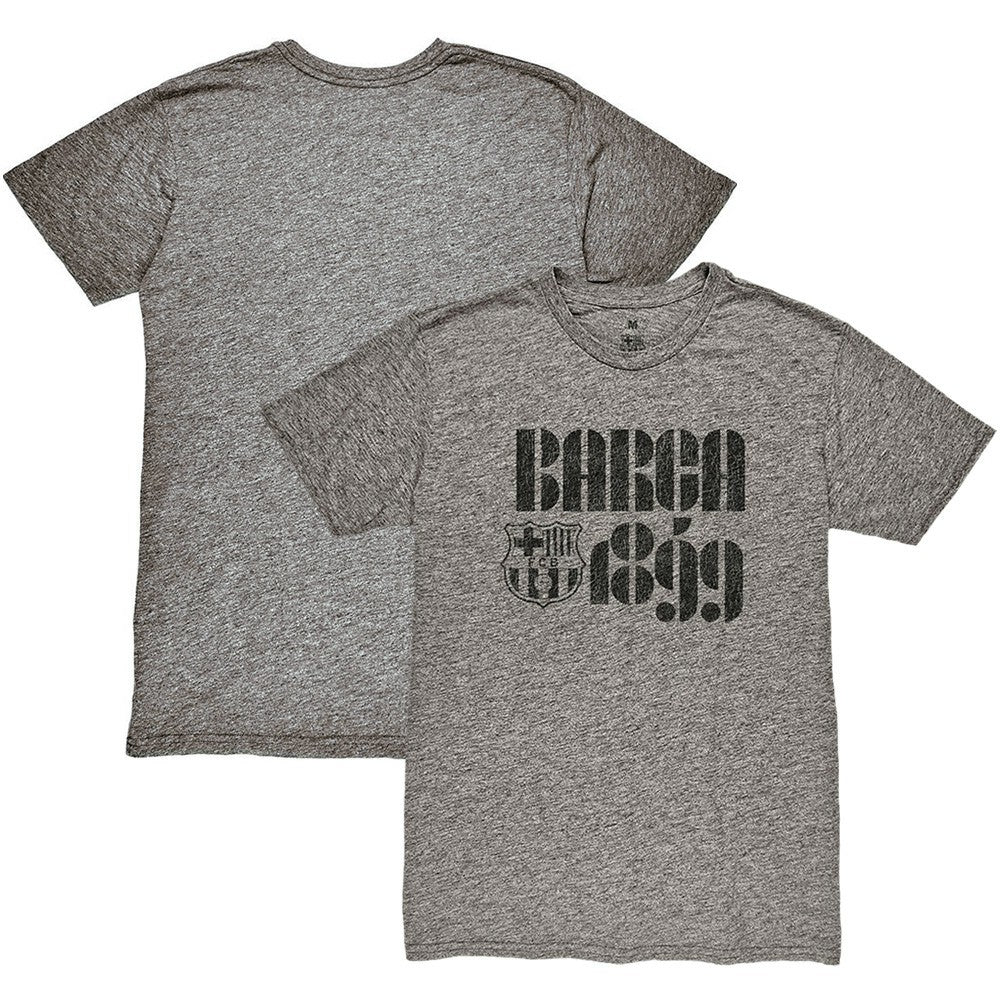Barcelona 1863FC Retro Vibes Twisted Tri-Blend Slub T-Shirts - Heather Gray