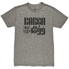 Barcelona 1863FC Retro Vibes Twisted Tri-Blend Slub T-Shirts - Heather Gray