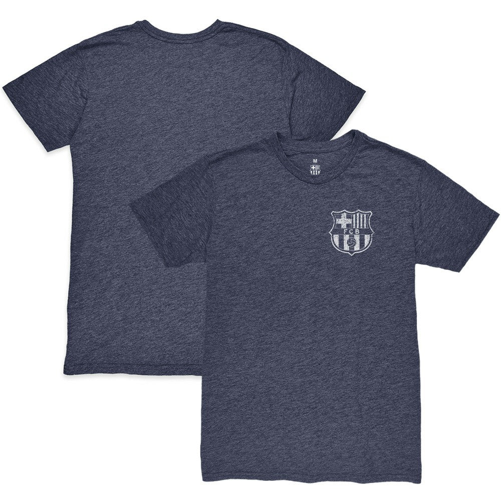 Barcelona 1863FC Front Back Date Twisted Tri-Blend T-Shirts - Heather Navy