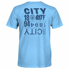Manchester City 1863FC Front Back Text Twisted Tri-Blend Slub T-Shirts - Sky Blue