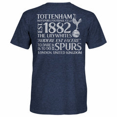 Tottenham Hotspur 1863FC Front Back Text Twisted Tri-Blend Slub T-Shirts - Heather Navy