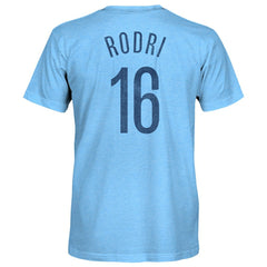 Rodrigo Manchester City 1863FC Player Name & Number Twisted Tri-Blend Slub T-Shirts - Sky Blue