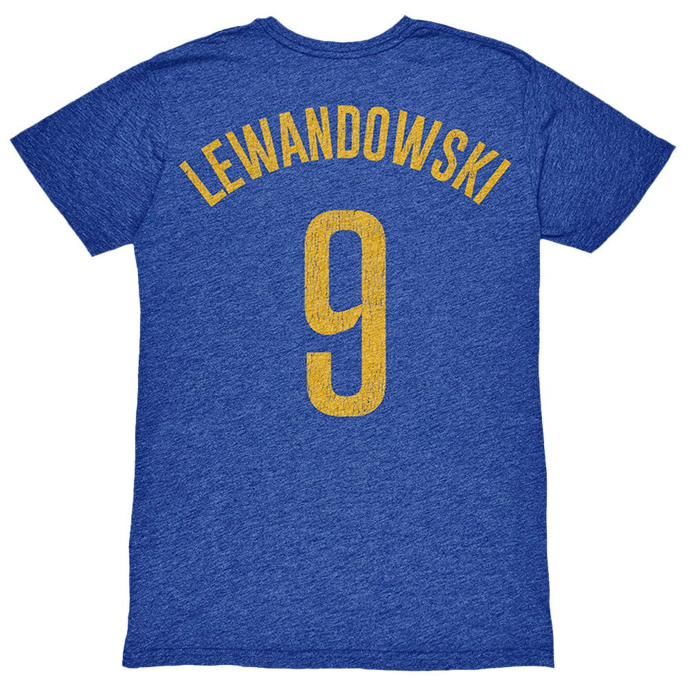 Robert Lewandowski Barcelona 1863FC Player Name & Number Twisted Tri-Blend Slub T-Shirts - Heather Royal