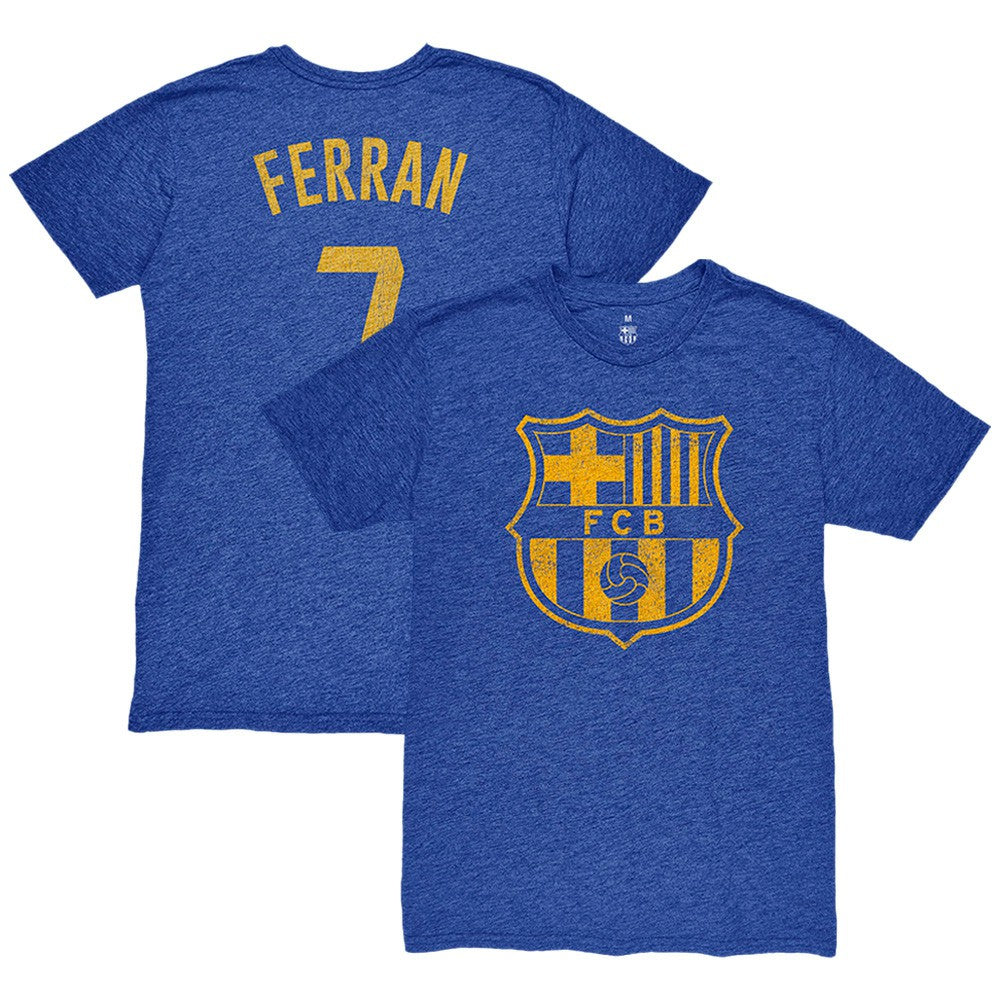 Ferran Torres Barcelona 1863FC Player Name & Number Twisted Tri-Blend Slub T-Shirts - Heather Royal