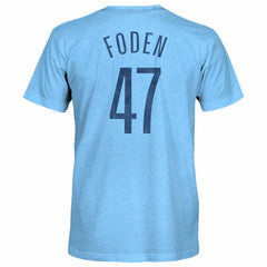Phil Foden Manchester City 1863FC Player Name & Number Twisted Tri-Blend Slub T-Shirts - Sky Blue
