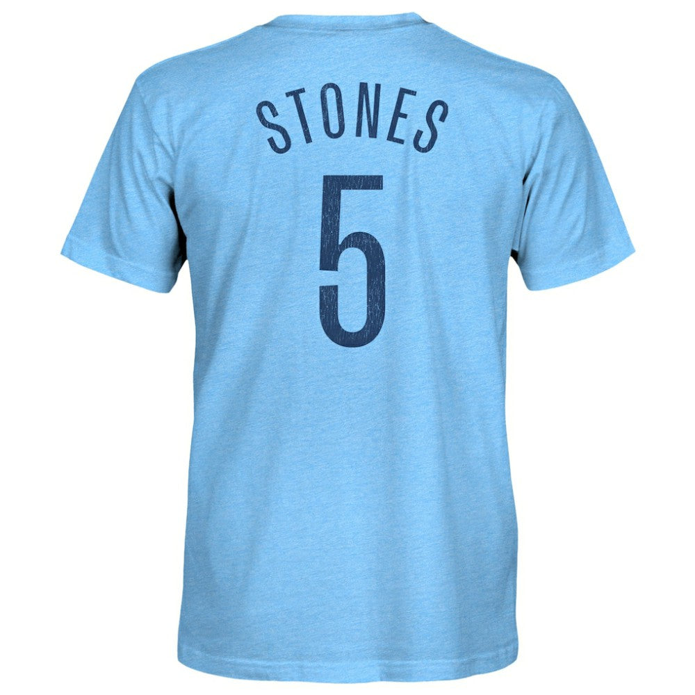 John Stones Manchester City 1863FC Player Name & Number Twisted Tri-Blend Slub T-Shirts - Sky Blue