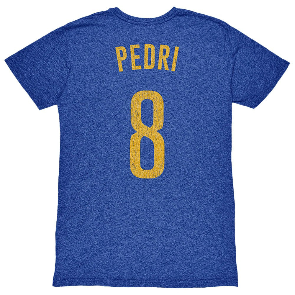Pedri Barcelona 1863FC Player Name & Number Twisted Tri-Blend Slub T-Shirts - Heather Royal
